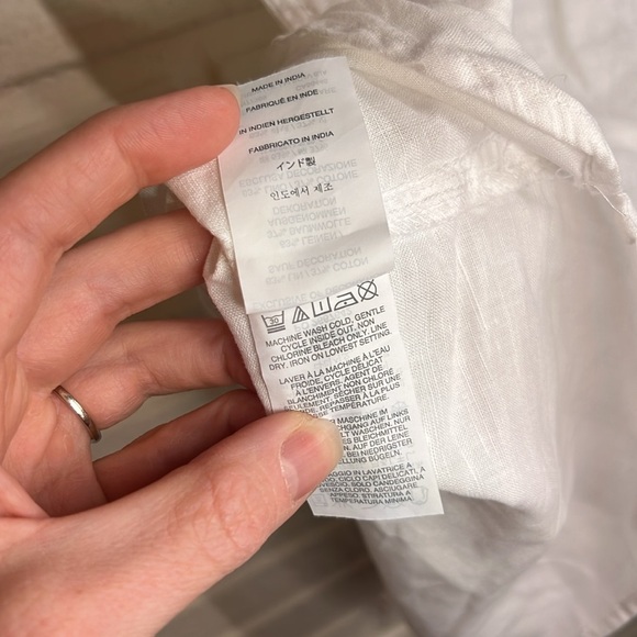 J. Crew White Embroidered Design Sleeveless Linen and Cotton Top, Women Size 0 - Picture 9 of 9